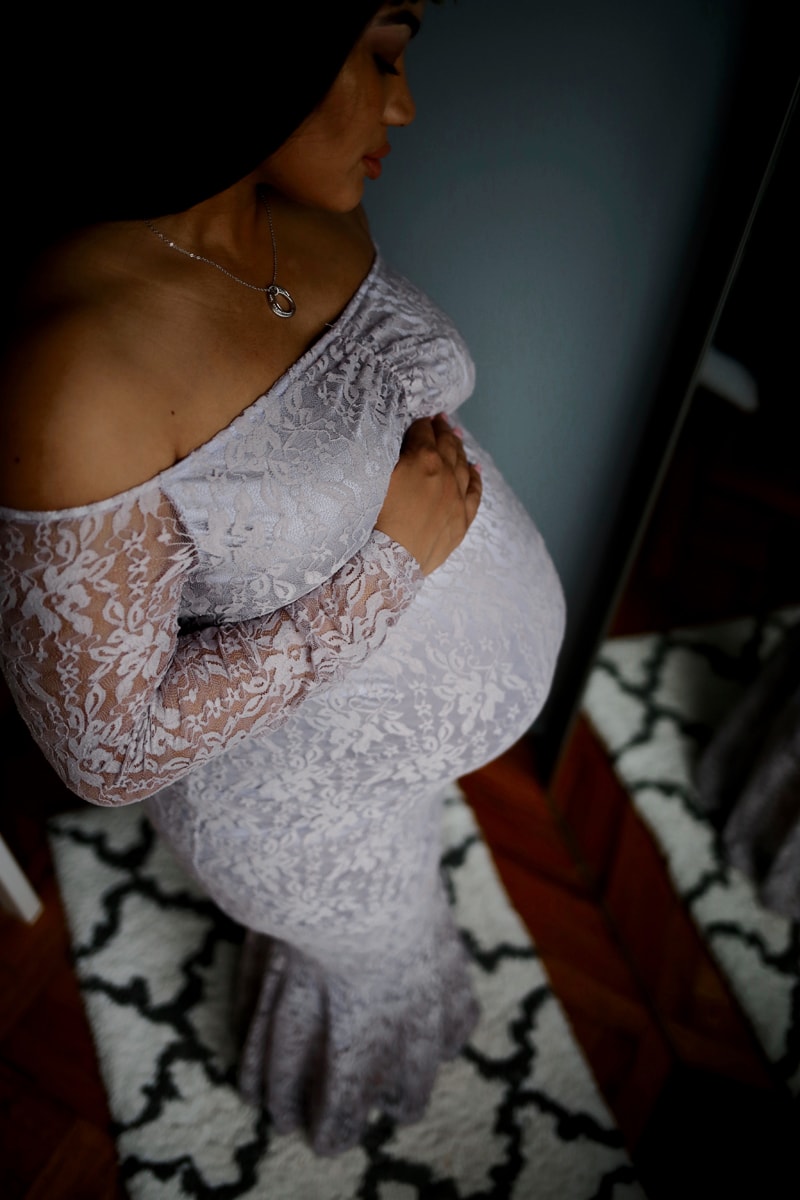 Maternity Photography, woman in white dress