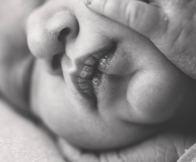 Newborn Photography, detail shot of baby's lips
